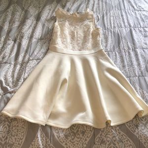 cream and gold dress